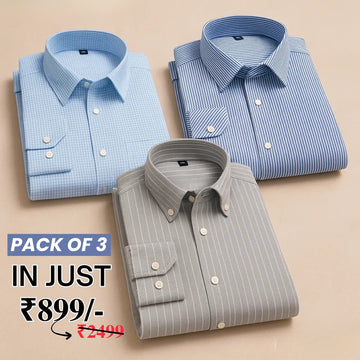 Premium Imported 100% High Quality Striped Shirt | Full/Half Sleeve | With Pocket | (FS-126)