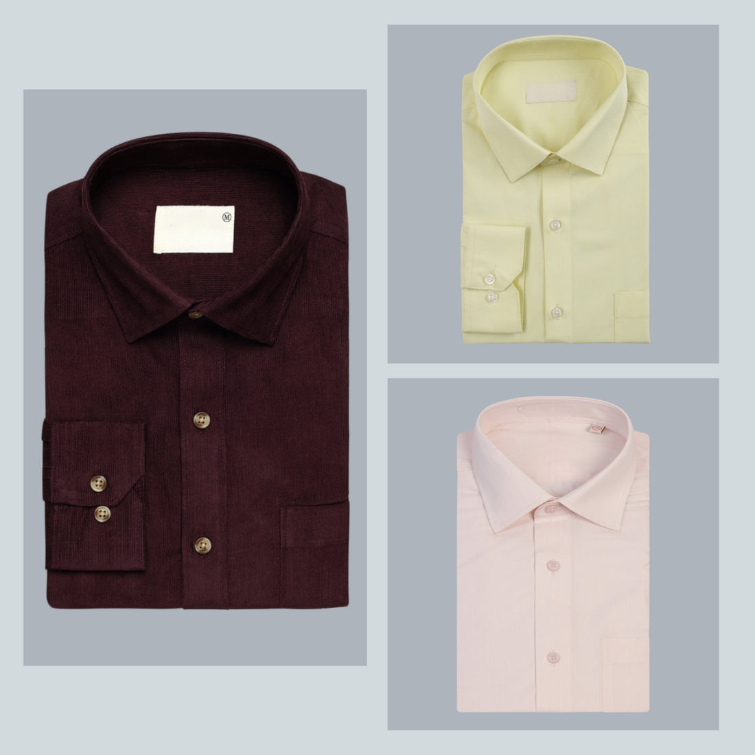 Shirt Happens: 3-Pack Men’s Stylish Formal Shirts – 100% Cotton, Full Sleeves with Pockets (FS-74)