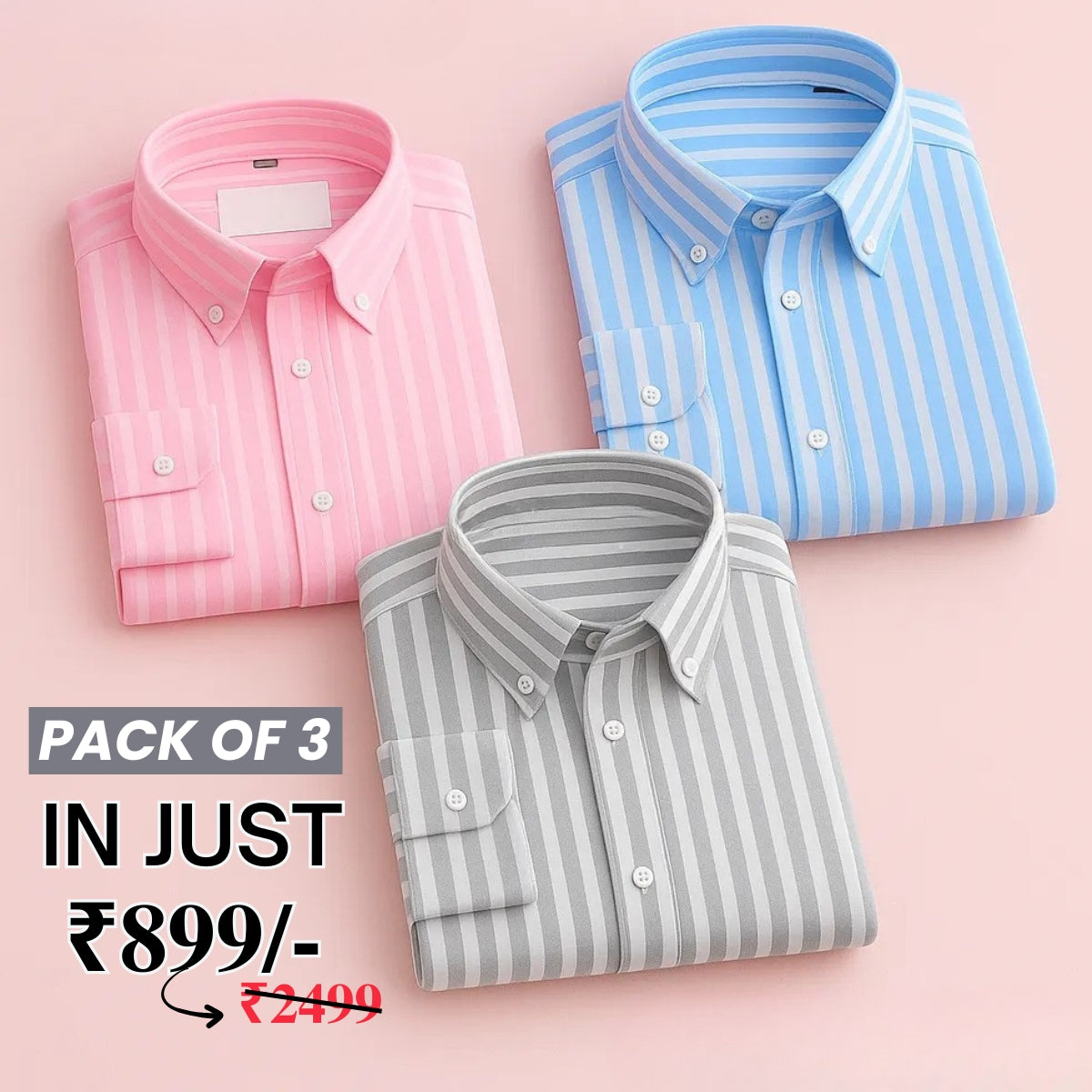 Premium Imported 100% High Quality Striped Shirt | Full/Half Sleeve | With Pocket |(FS-125)