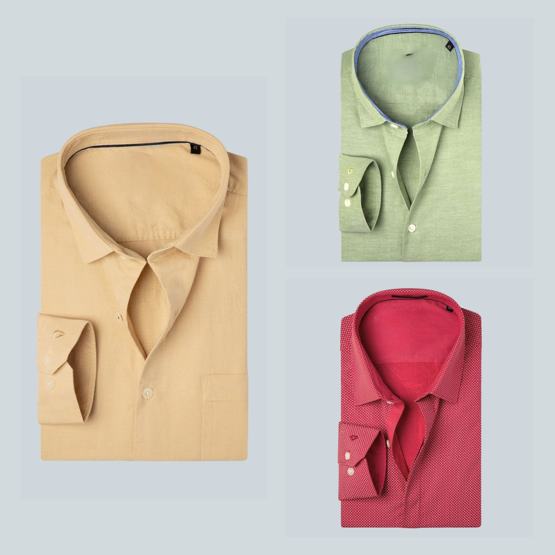 Shirt Happens: 3-Pack Men’s Stylish Formal Shirts – 100% Cotton, Full Sleeves with Pockets (FS-61)