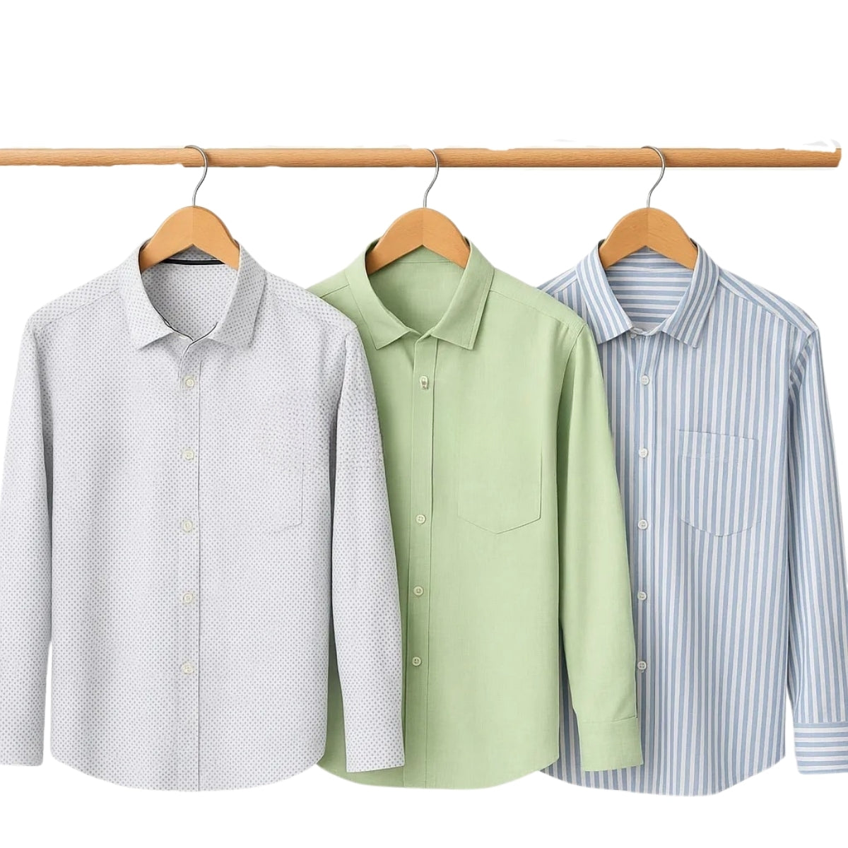 Combo Pack of 3 Men’s Formal Shirts – Stylish & Versatile Collection (Half & Full Sleeves, With/Without Pockets) (FS-47)