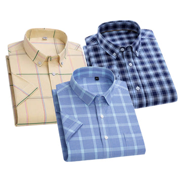 Pack of 3 Check Shirts for Men – Tailored Fit, Full Sleeves & Pockets (CSM-08)
