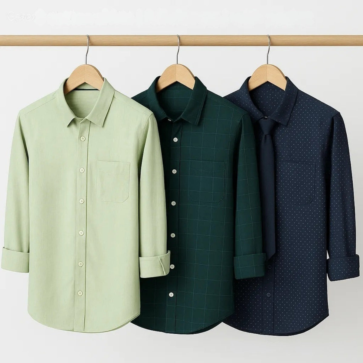 Combo Pack of 3 Men’s Formal Shirts – Stylish & Versatile Collection (Half & Full Sleeves, With/Without Pockets) (FS-81)