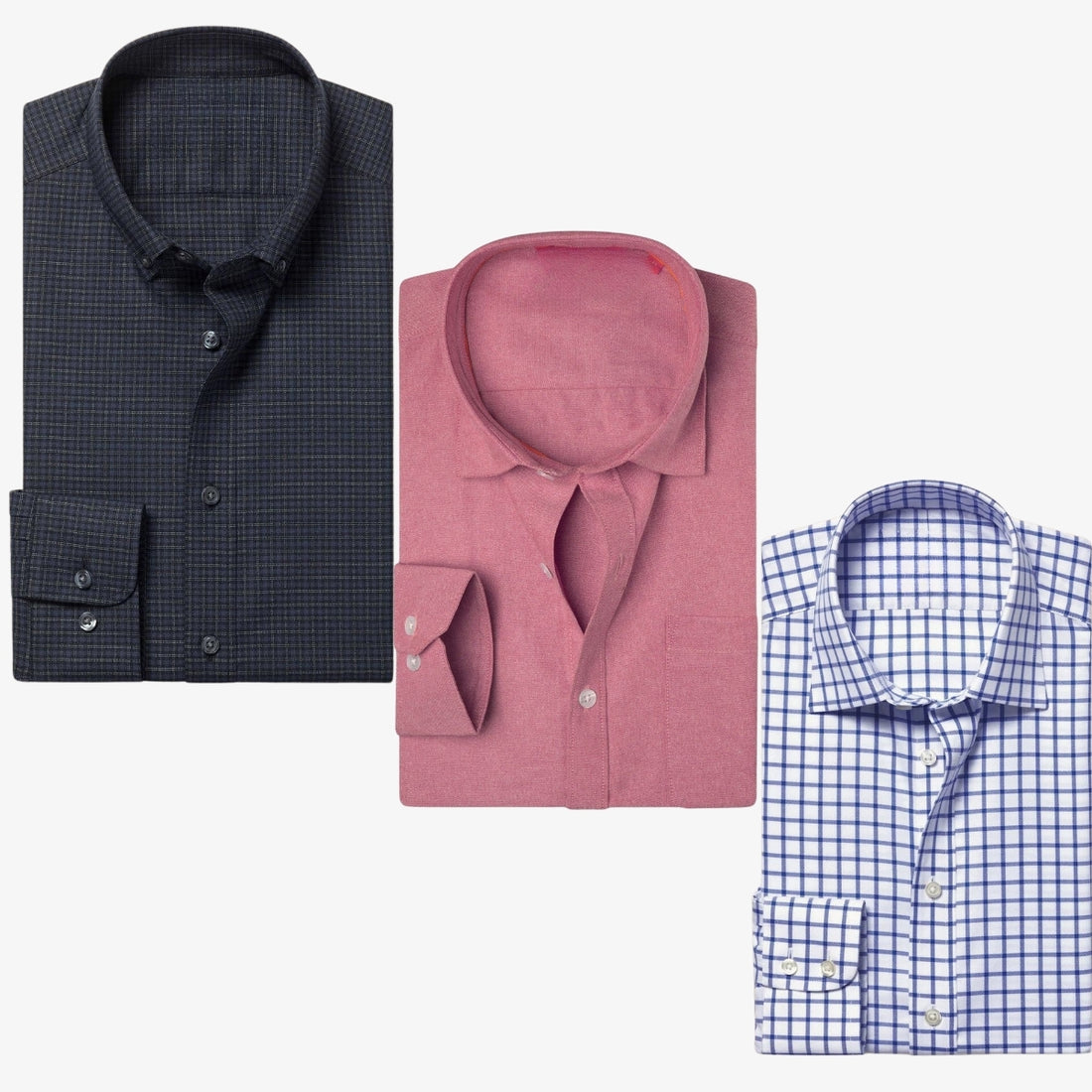 Combo Pack of 3 Men’s Formal Shirts – Stylish & Versatile Collection (Half & Full Sleeves, With/Without Pockets) (FS-41)