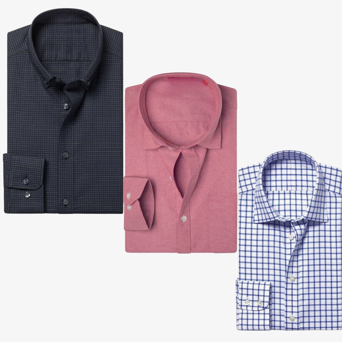 Combo Pack of 3 Men’s Formal Shirts – Stylish & Versatile Collection (Half & Full Sleeves, With/Without Pockets) (FS-41)