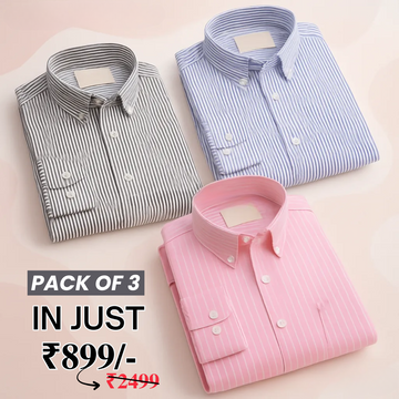 Premium Imported 100% High Quality Striped Shirt | Full/Half Sleeve | With Pocket | (FS-109)