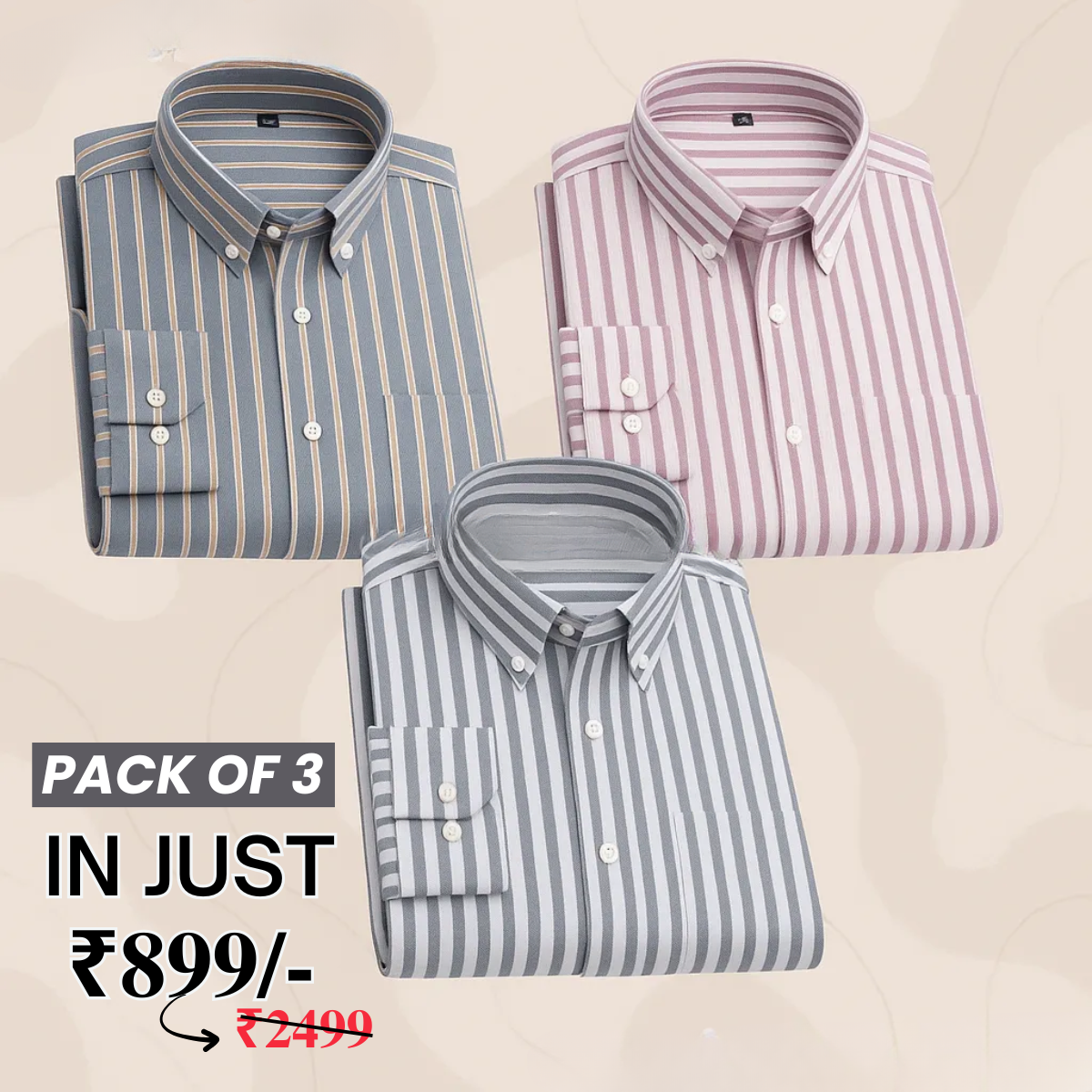 Premium Imported 100% High Quality Striped Shirt | Full/Half Sleeve | With Pocket | (FS-110)