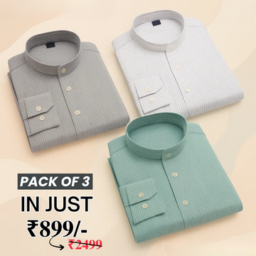 Premium Imported 100% High Quality Striped Shirt | Full/Half Sleeve | With Pocket | (FS-122)