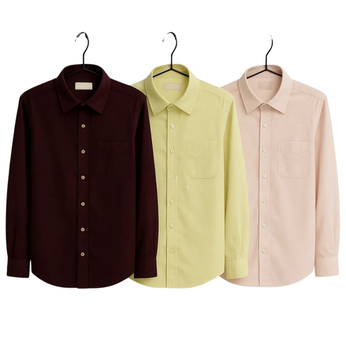 Shirt Happens: 3-Pack Men’s Stylish Formal Shirts – 100% Cotton, Full Sleeves with Pockets (FS-74)