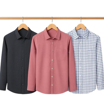 Combo Pack of 3 Men’s Formal Shirts – Stylish & Versatile Collection (Half & Full Sleeves, With/Without Pockets) (FS-41)