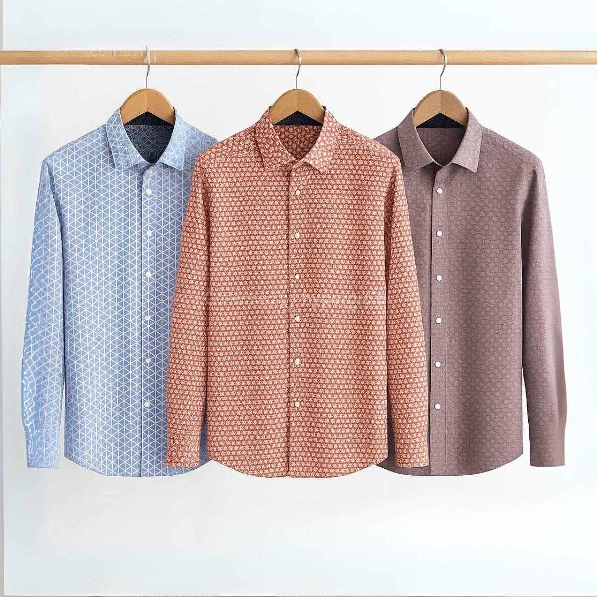 Office Essentials: 3-Pack Premium Cotton Formal Shirts – Tailored Fit, Full Sleeves & Pockets (FS-35 )