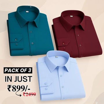 Premium Imported 100% High Quality Cotton Formal Men’s Plain/Solid Shirts| Full/Half Sleeve | With Pocket | (FS-132)