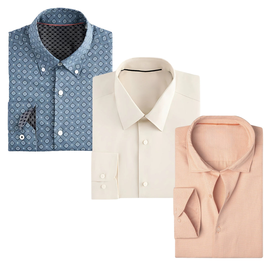 Office Essentials: 3-Pack Premium Cotton Formal Shirts – Tailored Fit, Full Sleeves & Pockets (FS-36 )
