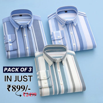 Premium Imported 100% High Quality Striped Shirt | Full/Half Sleeve | With Pocket | (FS-119)
