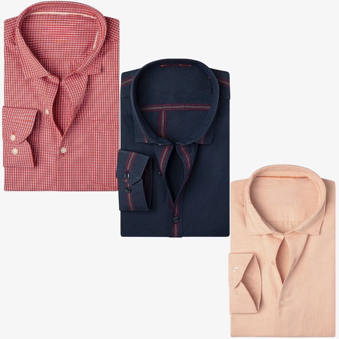 Combo Pack of 3 Men’s Formal Shirts – Stylish & Versatile Collection (Half & Full Sleeves, With/Without Pockets) (FS-45)