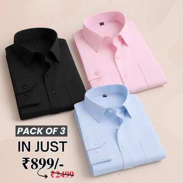 Premium Imported 100% High Quality Cotton Formal Men’s Plain/Solid Shirts| Full/Half Sleeve | With Pocket | (FS-135)