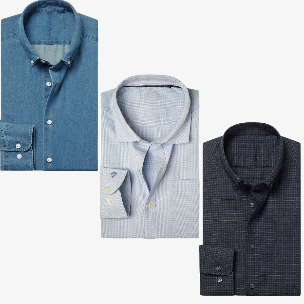 Combo Pack of 3 Men’s Formal Shirts – Stylish & Versatile Collection (Half & Full Sleeves, With/Without Pockets) (FS-46)