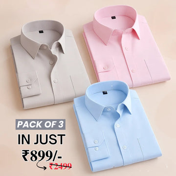 Premium Imported 100% High Quality Cotton Formal Men’s Plain/Solid Shirts| Full/Half Sleeve | With Pocket | (FS-147)