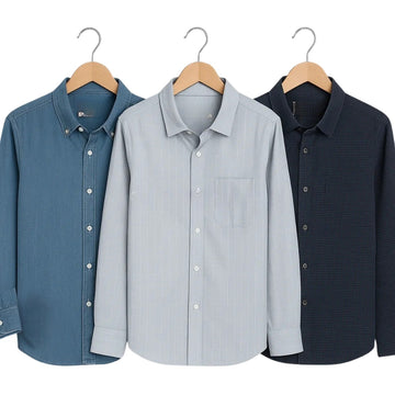 Combo Pack of 3 Men’s Formal Shirts – Stylish & Versatile Collection (Half & Full Sleeves, With/Without Pockets) (FS-46)