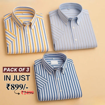 Premium Imported 100% High Quality Striped Shirt | Full/Half Sleeve | With Pocket | (FS-118)