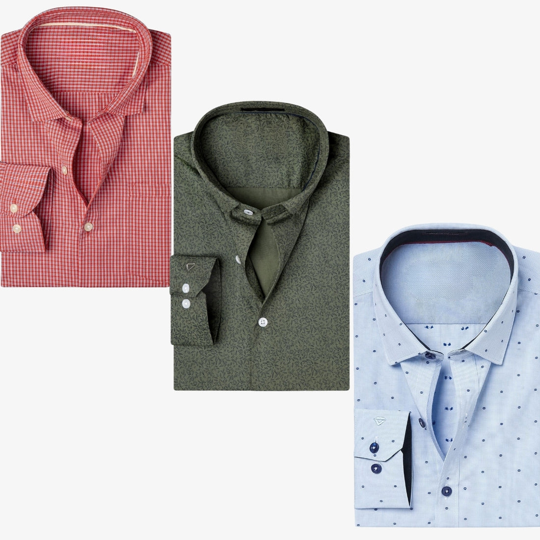 Combo Pack of 3 Men’s Formal Shirts – Stylish & Versatile Collection (Half & Full Sleeves, With/Without Pockets) (FS-55)