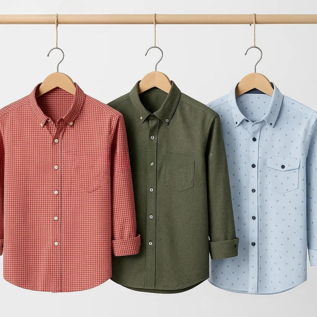 Combo Pack of 3 Men’s Formal Shirts – Stylish & Versatile Collection (Half & Full Sleeves, With/Without Pockets) (FS-55)