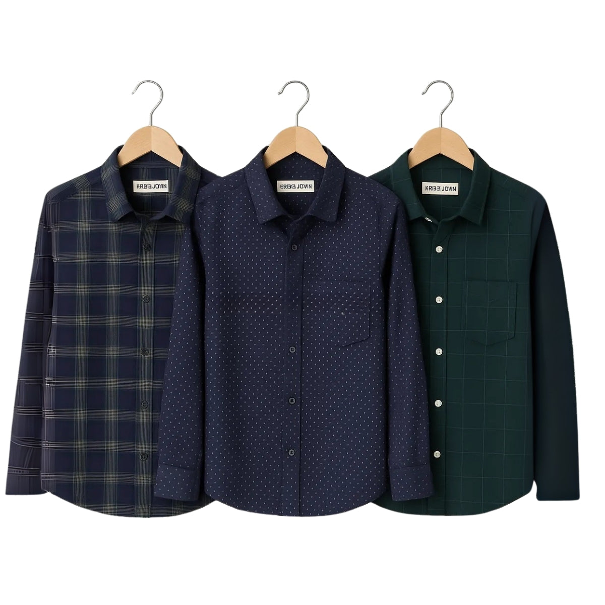 Combo Pack of 3 Men’s Formal Shirts – Stylish & Versatile Collection (Half & Full Sleeves, With/Without Pockets) (FS-46)