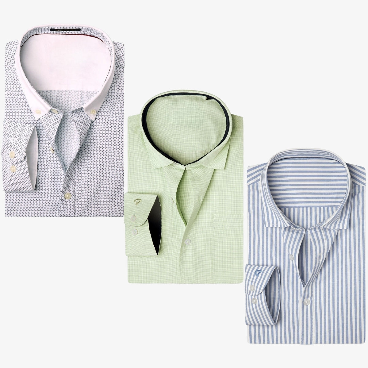 Combo Pack of 3 Men’s Formal Shirts – Stylish & Versatile Collection (Half & Full Sleeves, With/Without Pockets) (FS-47)