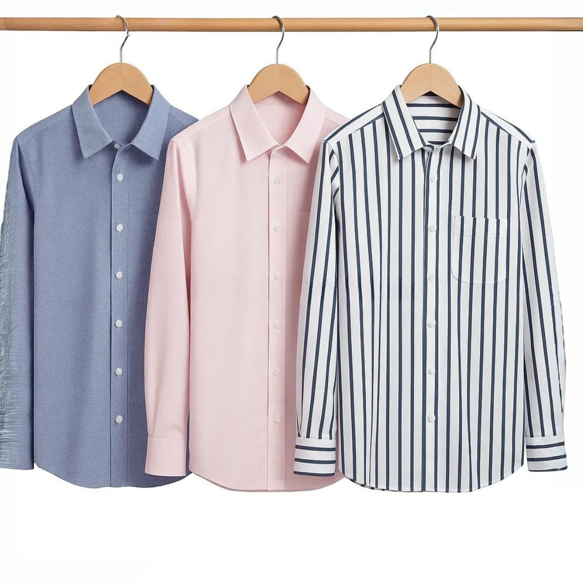 Office Essentials: 3-Pack Premium Cotton Formal Shirts – Tailored Fit, Full Sleeves & Pockets ( FS-163)