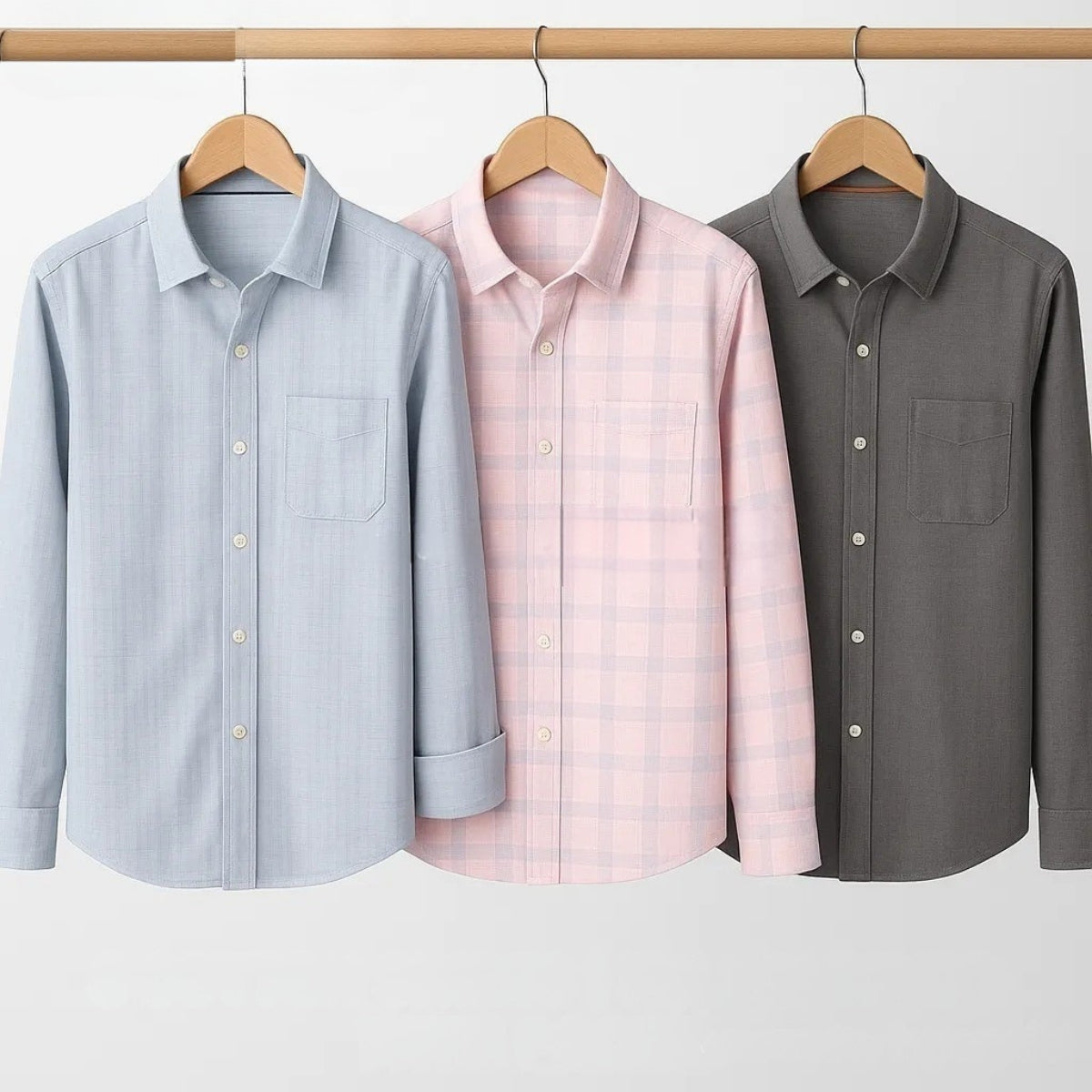 Combo Pack of 3 Men’s Formal Shirts – Stylish & Versatile Collection (Half & Full Sleeves, With/Without Pockets) (FS-49)