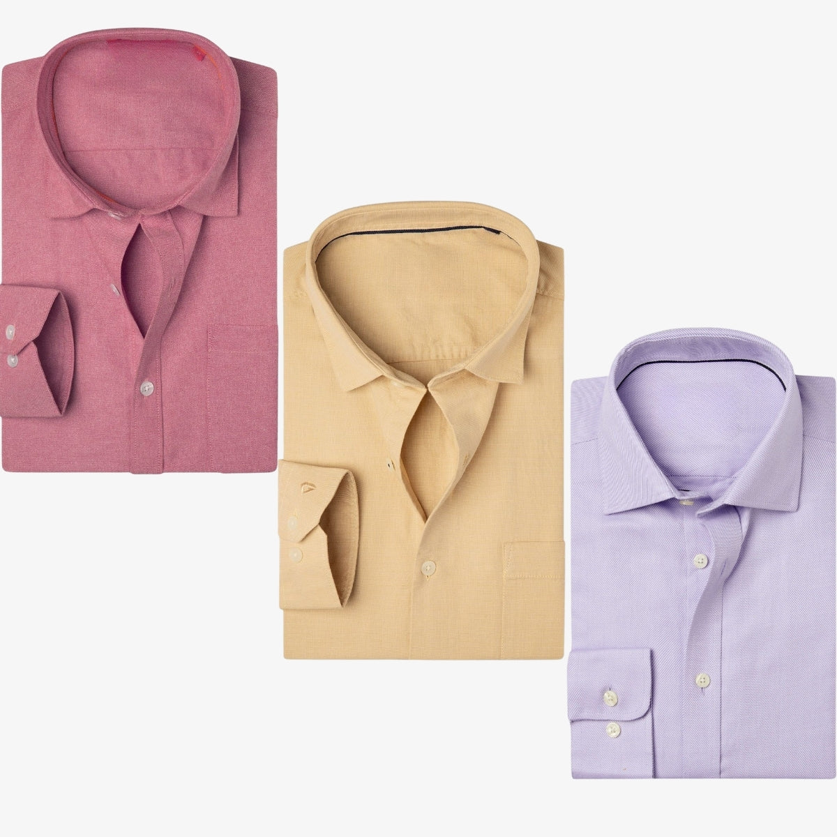 Combo Pack of 3 Men’s Formal Shirts – Stylish & Versatile Collection (Half & Full Sleeves, With/Without Pockets) (FS-50)