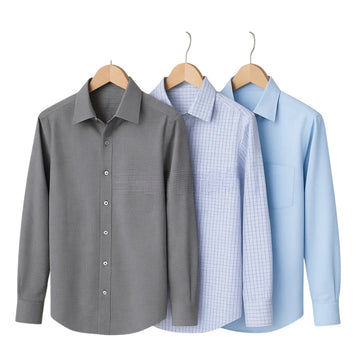 Shirt Happens: 3-Pack Men’s Stylish Formal Shirts – 100% Cotton, Full Sleeves with Pockets (FS-62)