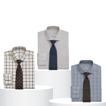 Pack of 3 Check Shirts for Men – Tailored Fit, Full Sleeves & Pockets (CSM-04)