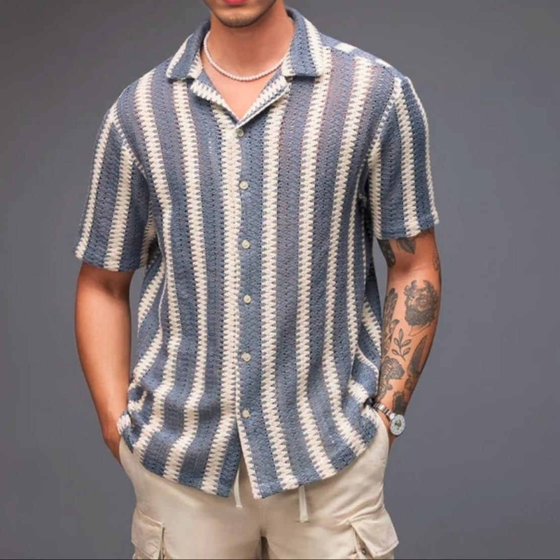 3 Pack Men's Crochet Shirts | Unique Patterns, Ultimate Comfort, Effortless Style| SC-15