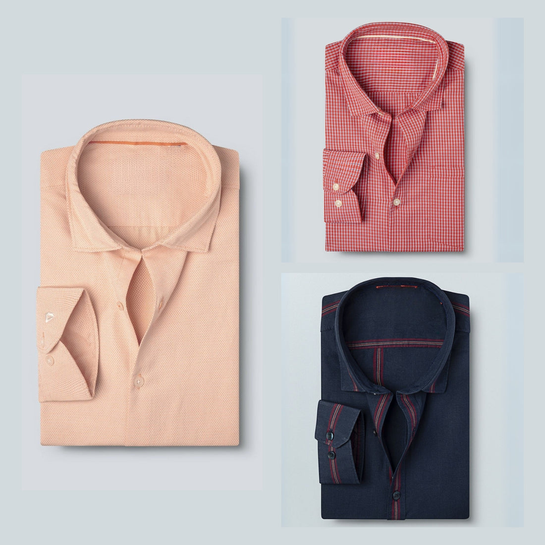 Shirt Happens: 3-Pack Men’s Stylish Formal Shirts – 100% Cotton, Full Sleeves with Pockets (FS-65)