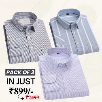 Premium Imported 100% High Quality Striped Shirt | Full/Half Sleeve | With Pocket | (FS-113)