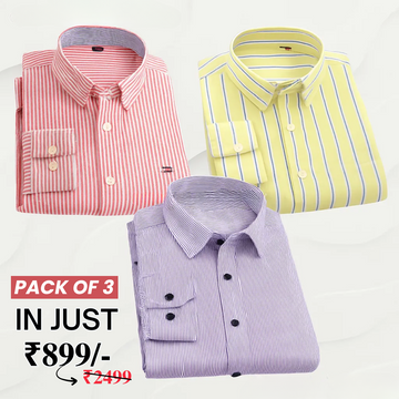Premium Imported 100% High Quality Striped Shirt | Full/Half Sleeve | With Pocket |(FS-123)